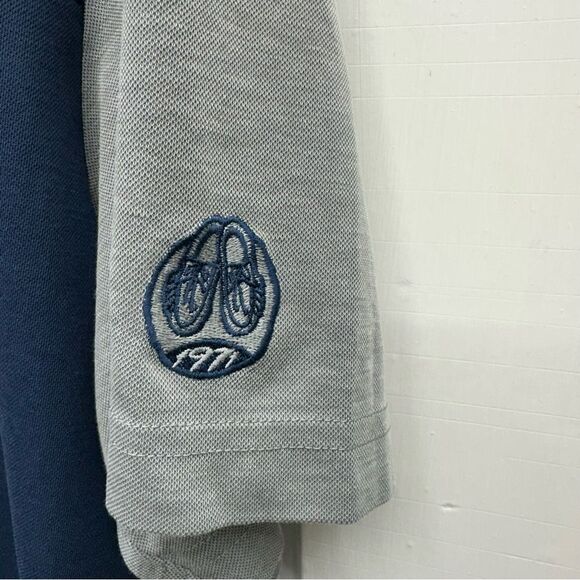 Travis Mathew grey navy polo golf shirt men's large. embroidery on sleeve. - Picture 3 of 6